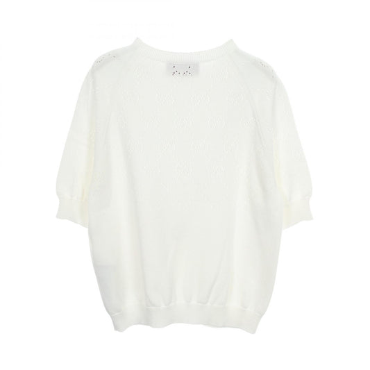 GUCCI GG Cotton Crewneck Short Sleeve Sweater Size S