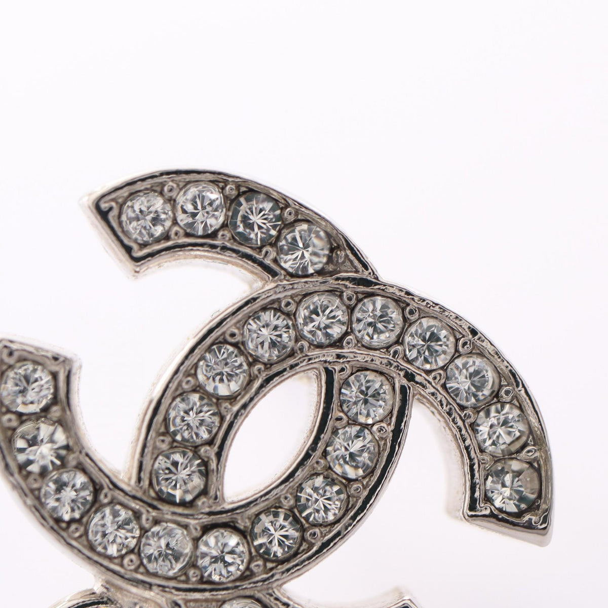 CHANEL B23S Coco Mark Earrings Silver