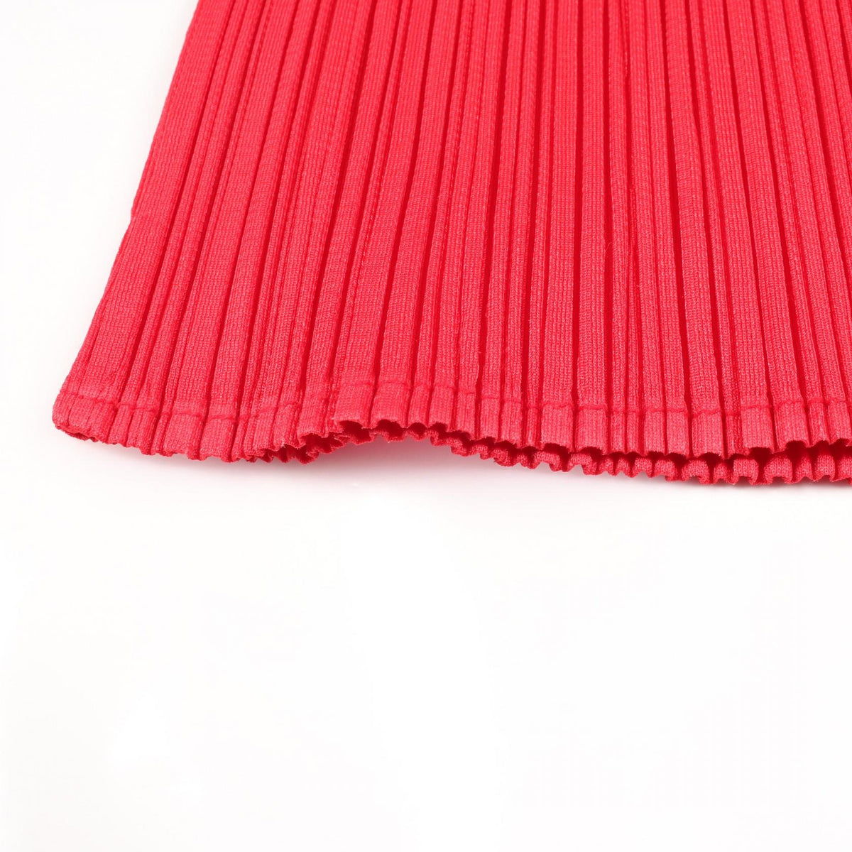 PLEATS PLEASE Pleats High Neck Polyester Top Red Size 4