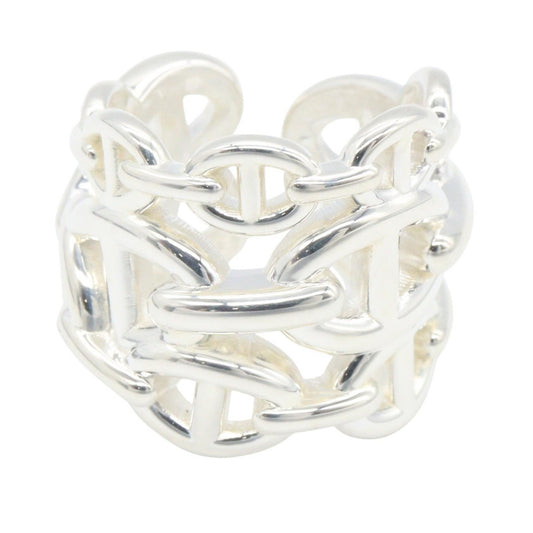 HERMES Chaine d'Ancre Enchainee GM Silver 925 Ring Size JP 9