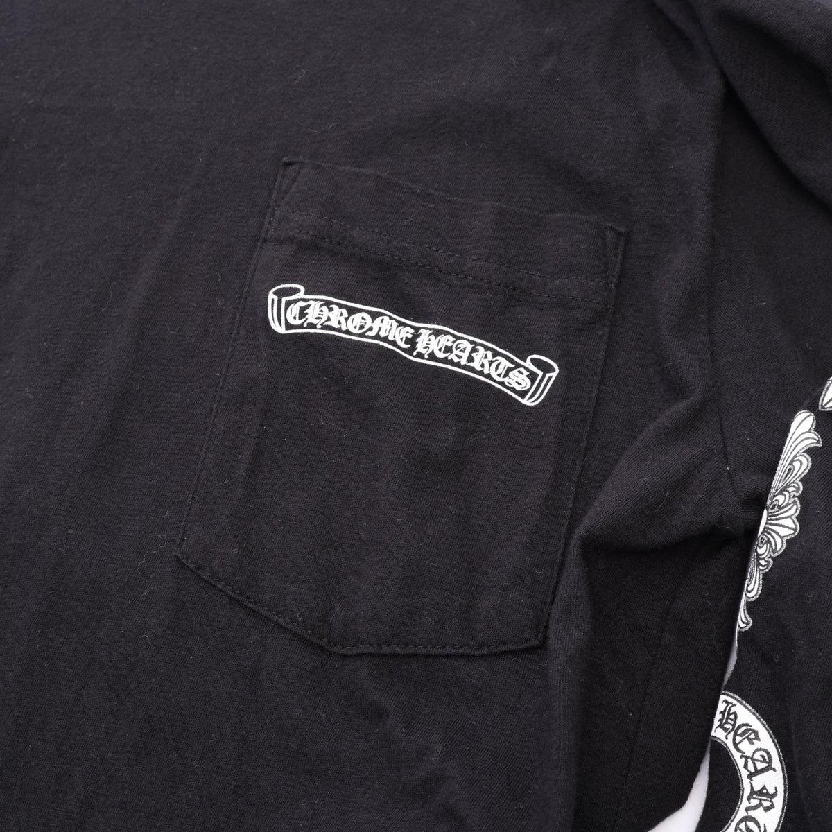 CHROME HEARTS Scroll Label Long Sleeve T-Shirt Black Size S