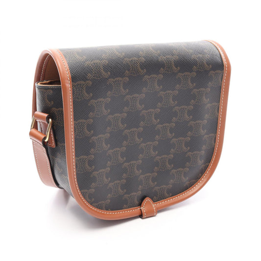 CELINE Folco Medium Triomphe Black Brown Shoulder Bag