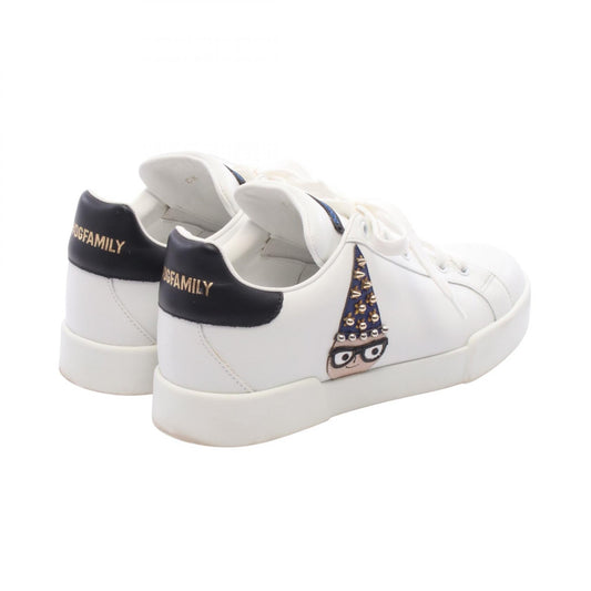 DOLCE & GABBANA Portofino Studded Leather Sneakers Size 36.5