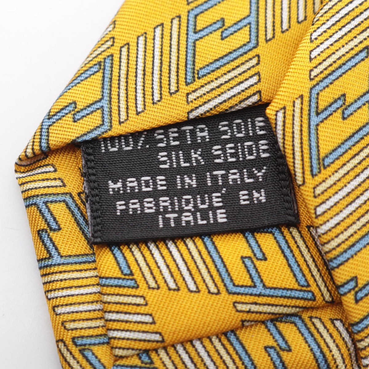 FENDI FF Silk Pattern Tie Yellow
