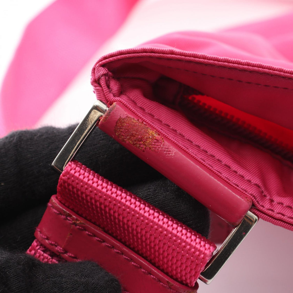 PRADA Vela Sport Nylon Leather Bag Pink