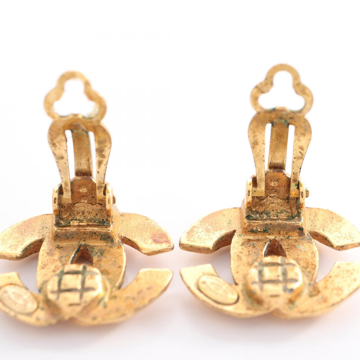 CHANEL 99P Coco Mark Gold Earrings Gold