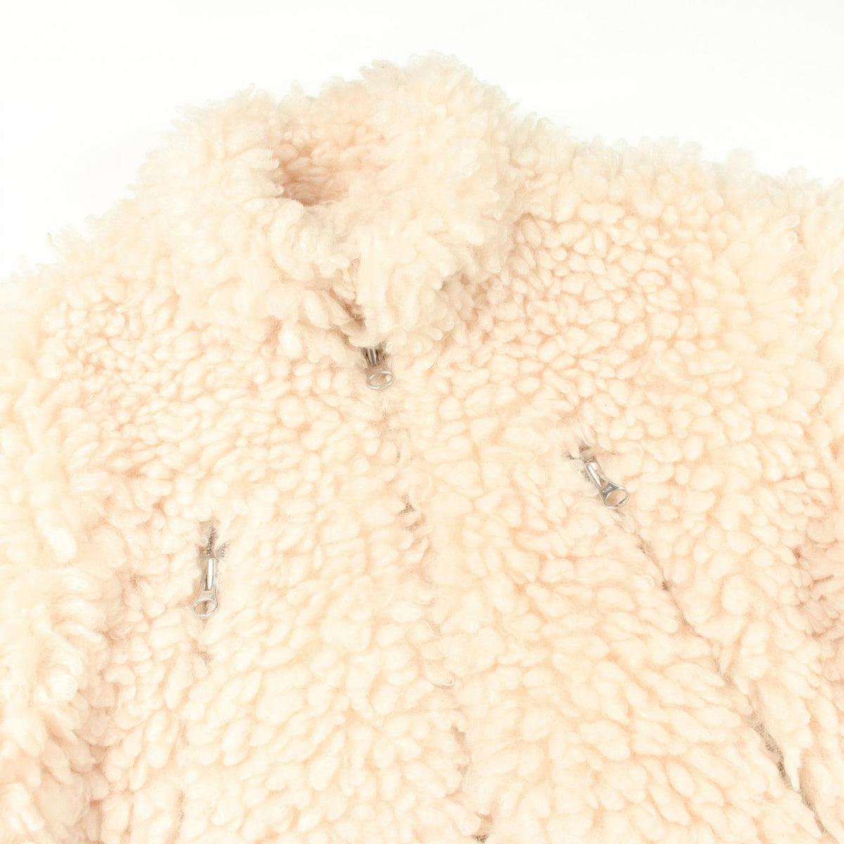 MM6 Boa Rider Jacket Ivory Polyester Size 38