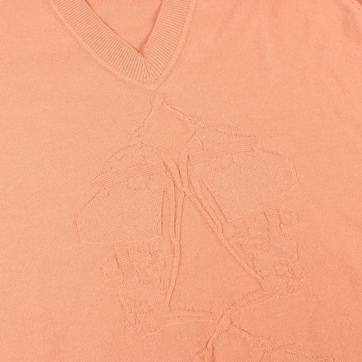 HERMES Brides de Gala V-Neck Wool Dress Pink Size 36