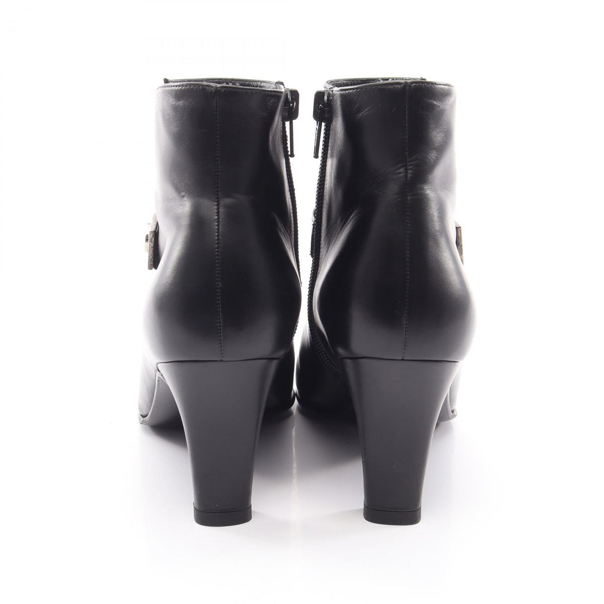 Salvatore Ferragamo Gancini Leather Boots Black Size US 5