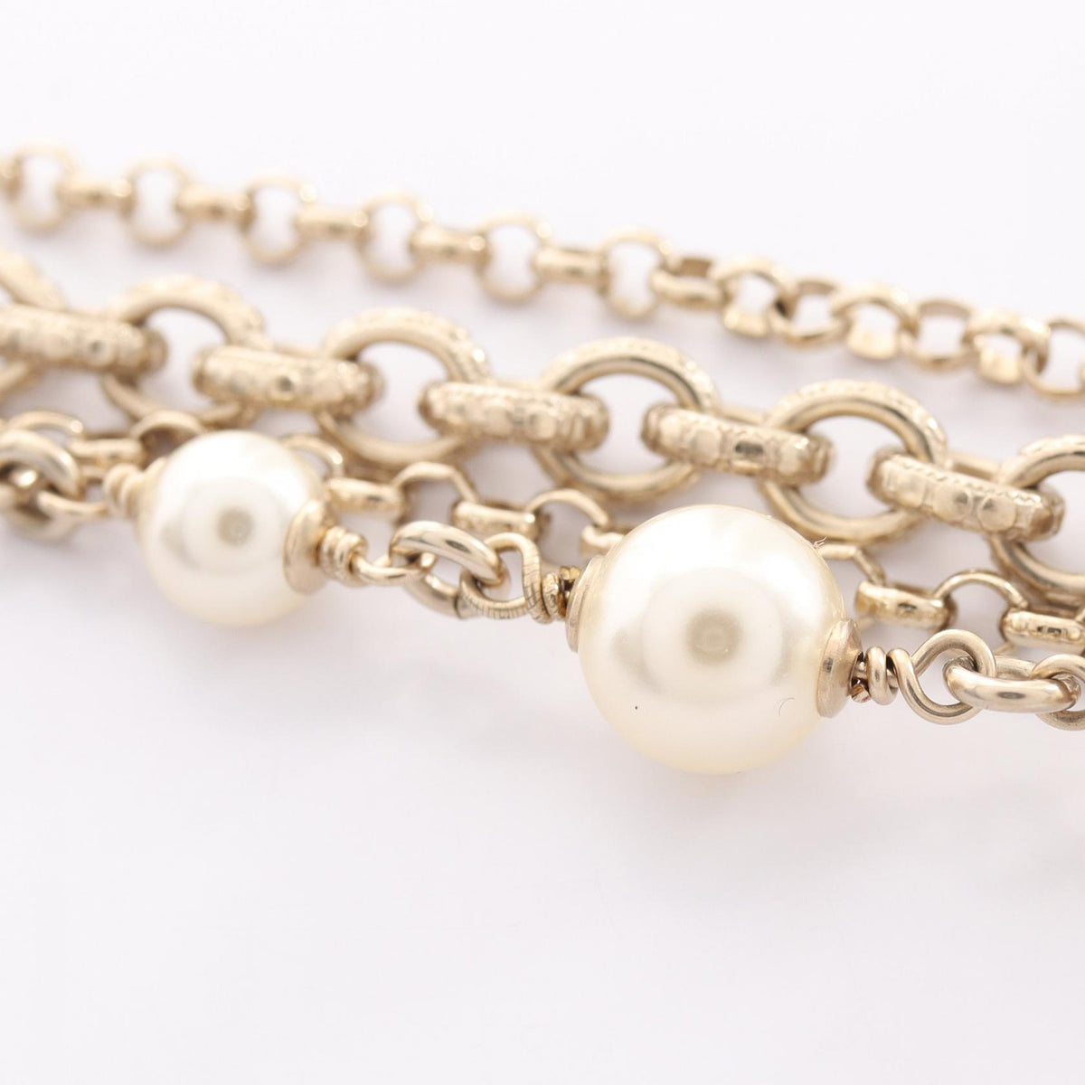 CHANEL Coco Mark Gold Pearl Bracelet