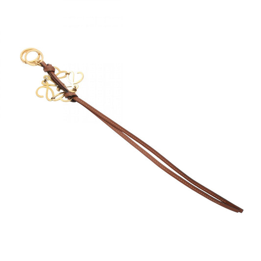 LOEWE Anagram Leather Keyring Brown Gold Wallet