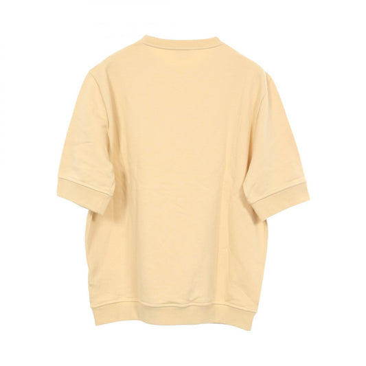 HERMES Round Neck Clou de Selle Cotton T-Shirt Yellow Size L