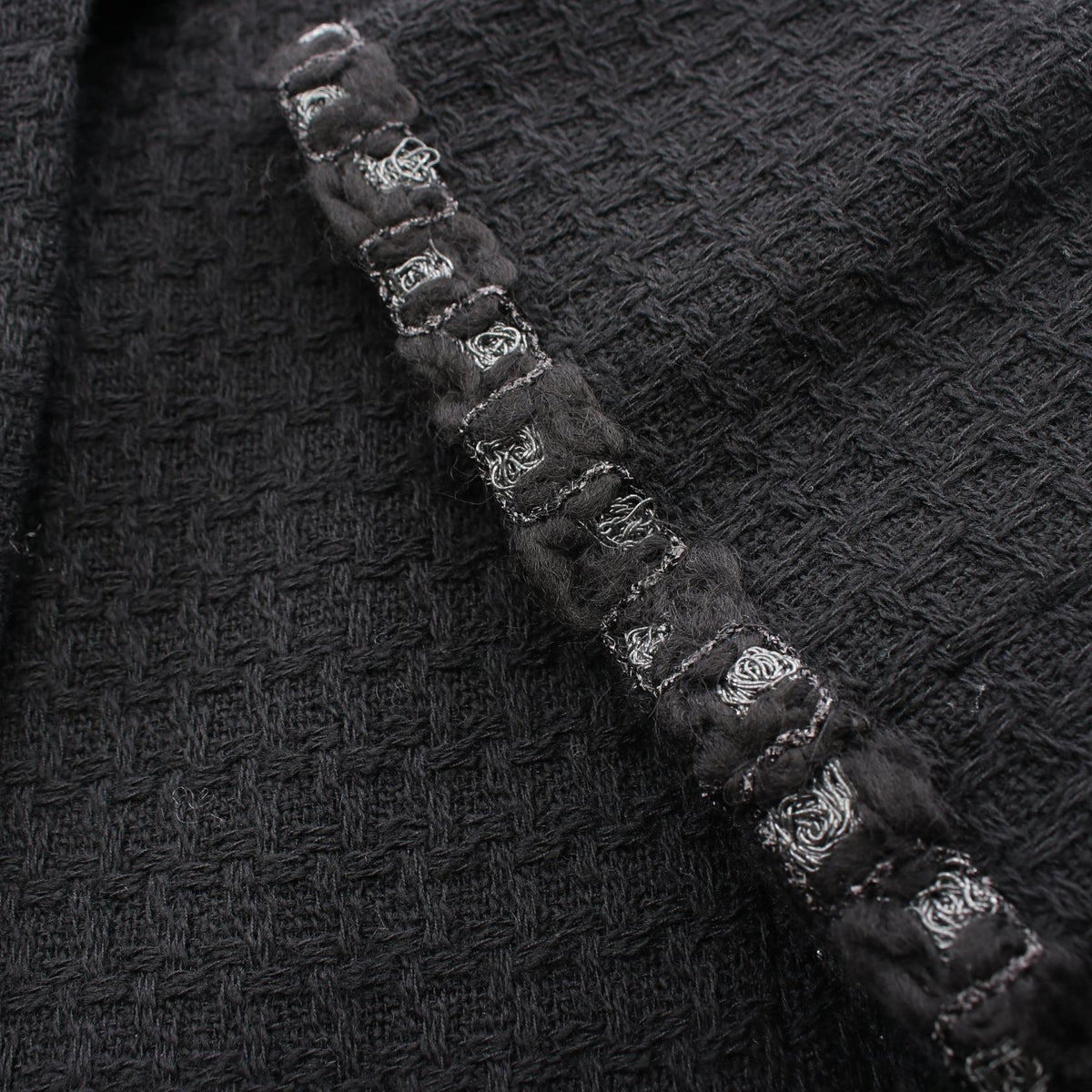 CHANEL Coco Button Wool Coat Black Size 38
