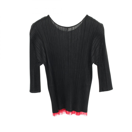 PLEATS PLEASE Pleated Leaf Print Long Shirt Black Size 3