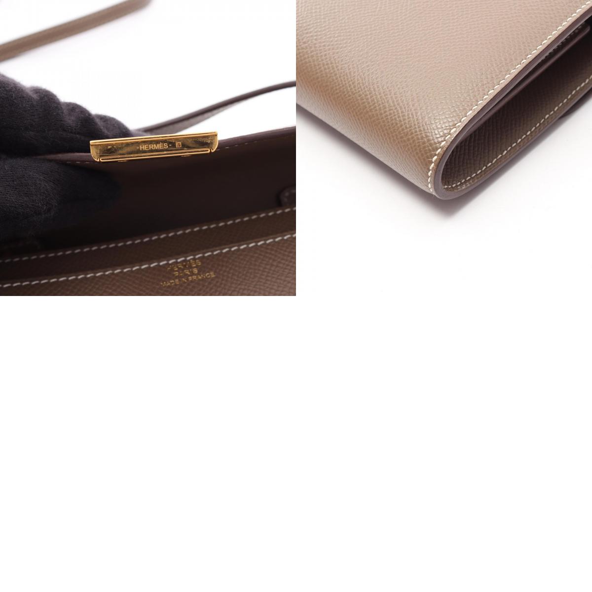 HERMES Constance Long To Go Shoulder Bag Gray