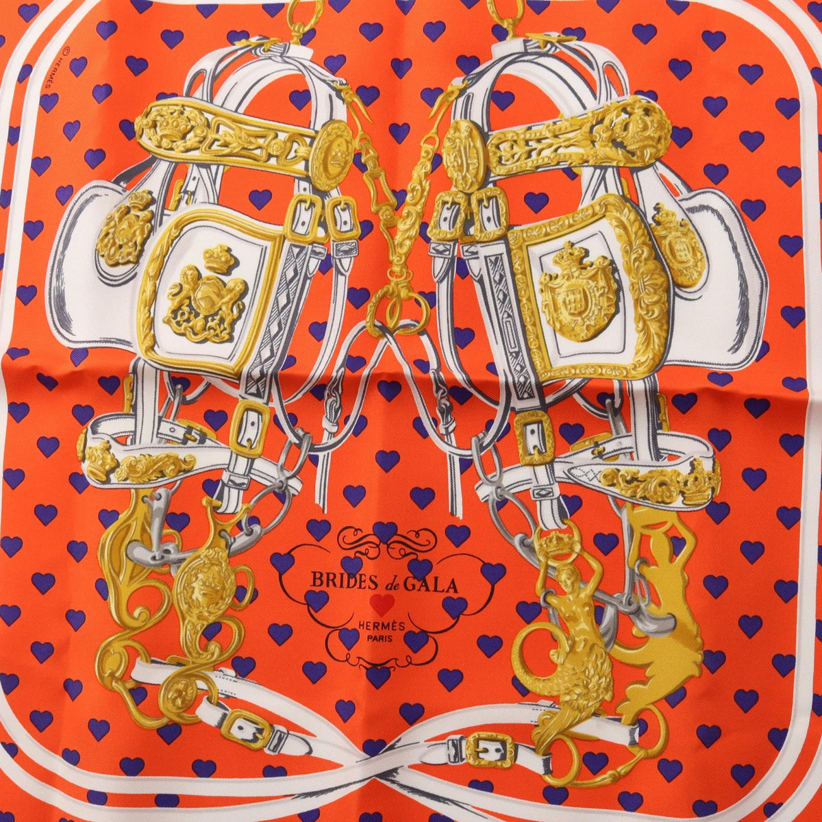 HERMES Petit Carre 45 Brides de Silk Scarf