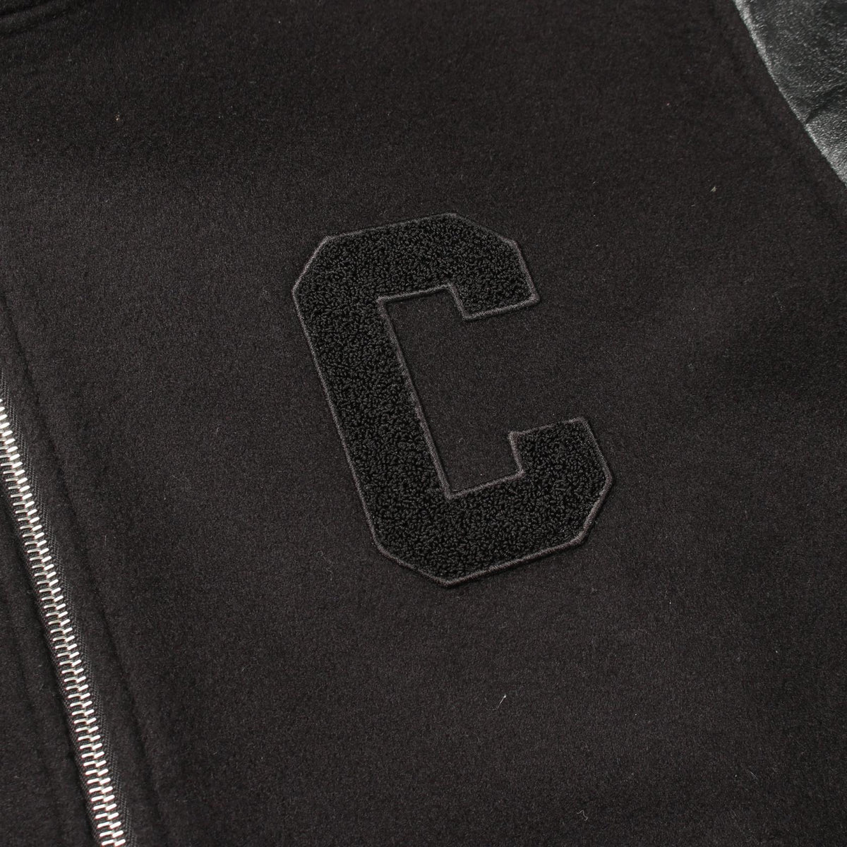 CELINE Hooded Wool Leather Varsity Jacket Size 52