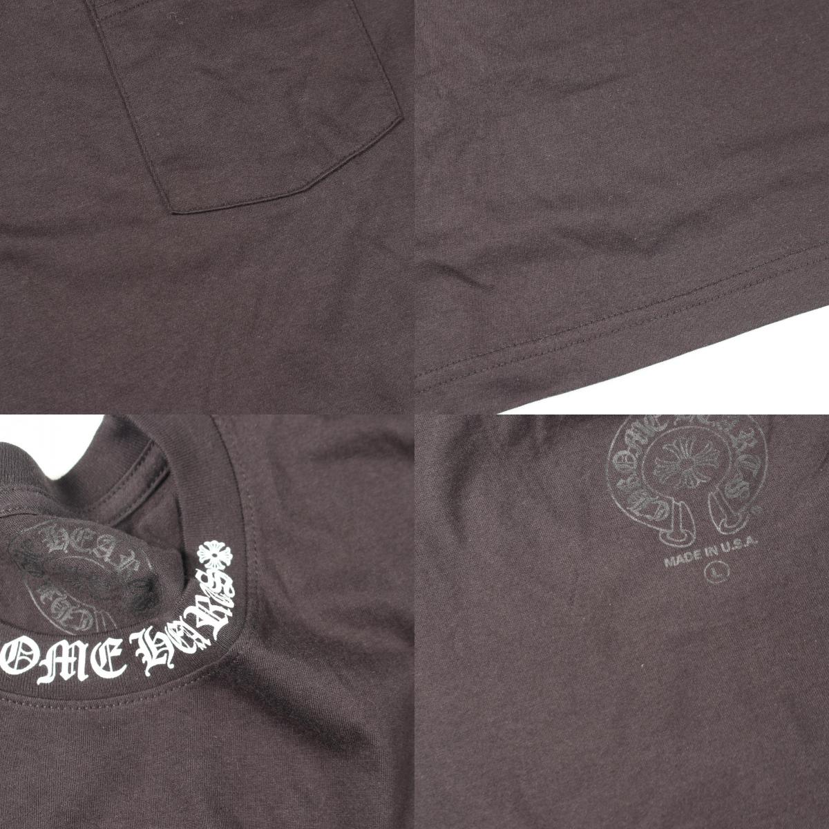 CHROME HEARTS Scroll Neck Logo Pocket T-Shirt Size L