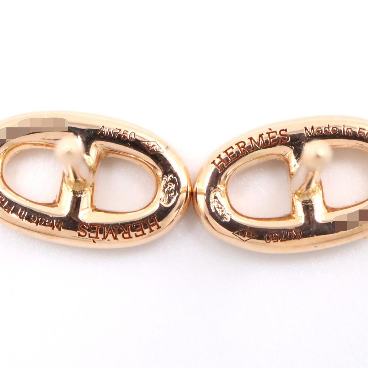 HERMES Farandole K18 Pink Gold Earrings