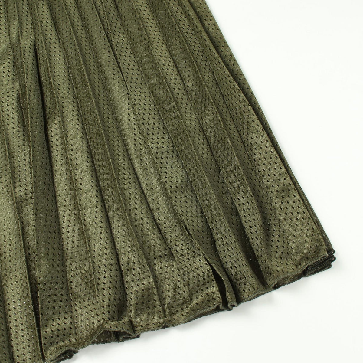 MONCLER GONNA Mesh Pleated Midi Skirt Green Size 38