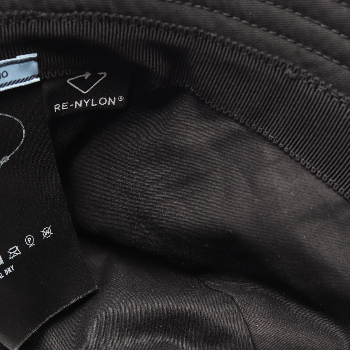 PRADA Re-Nylon Triangle Plate Bucket Hat Size S