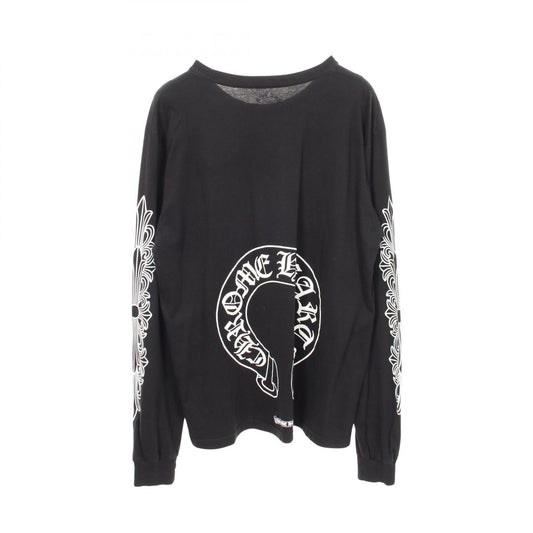 CHROME HEARTS Horseshoe Floral Cross T-Shirt Black Size L