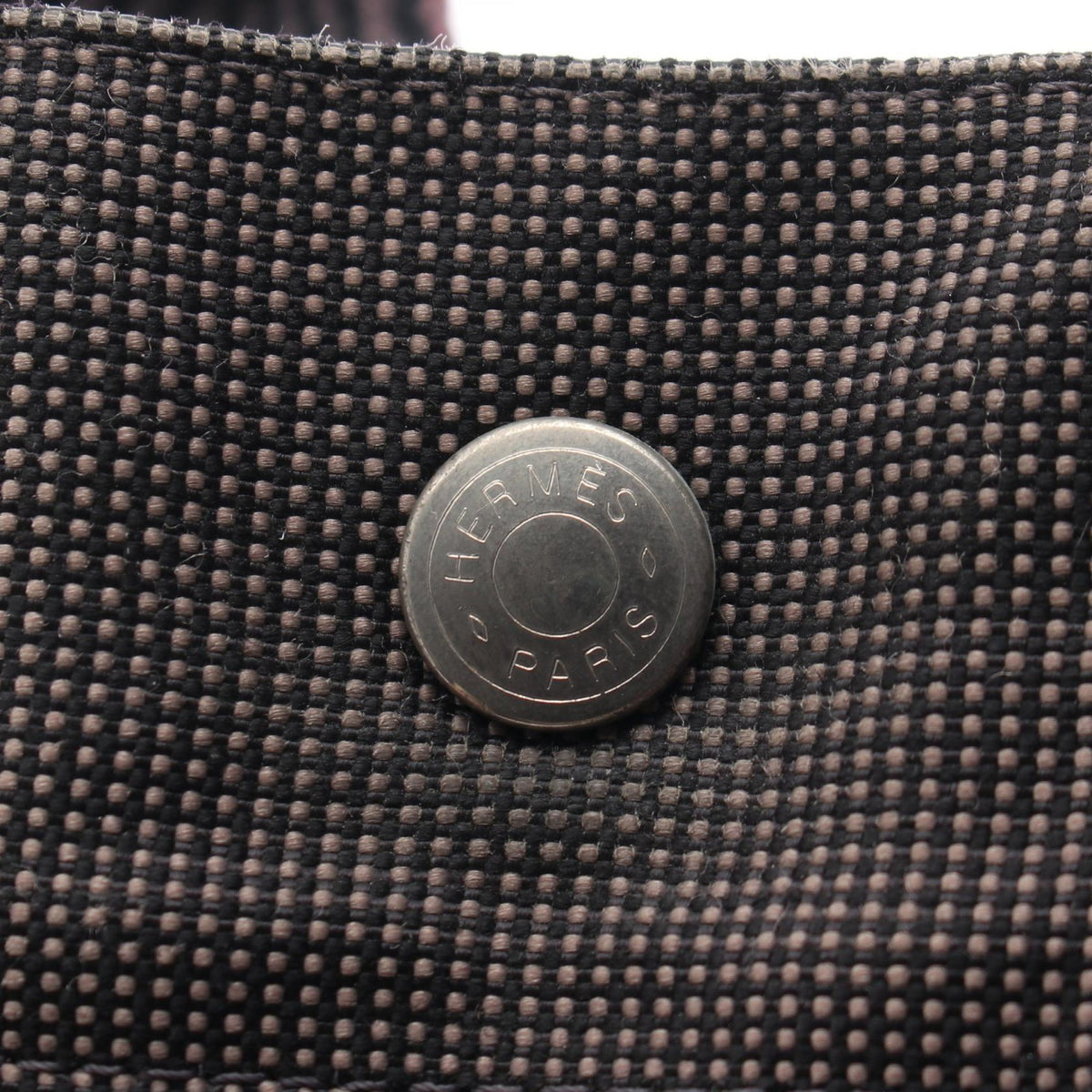 HERMES Gray Canvas Herline PM Tote Bag