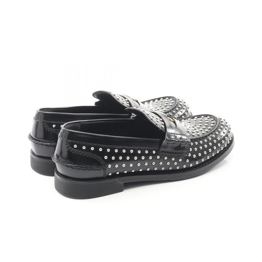 Miu Miu Black Penny Leather Loafers Size 37