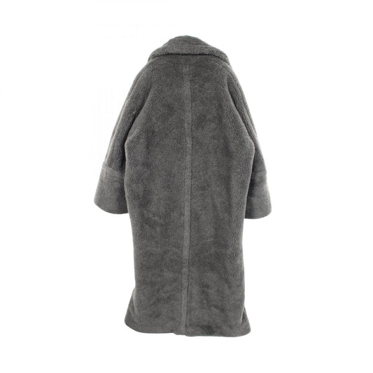 MAX MARA Gray Wool Alpaca Teddy Bear Coat Size S