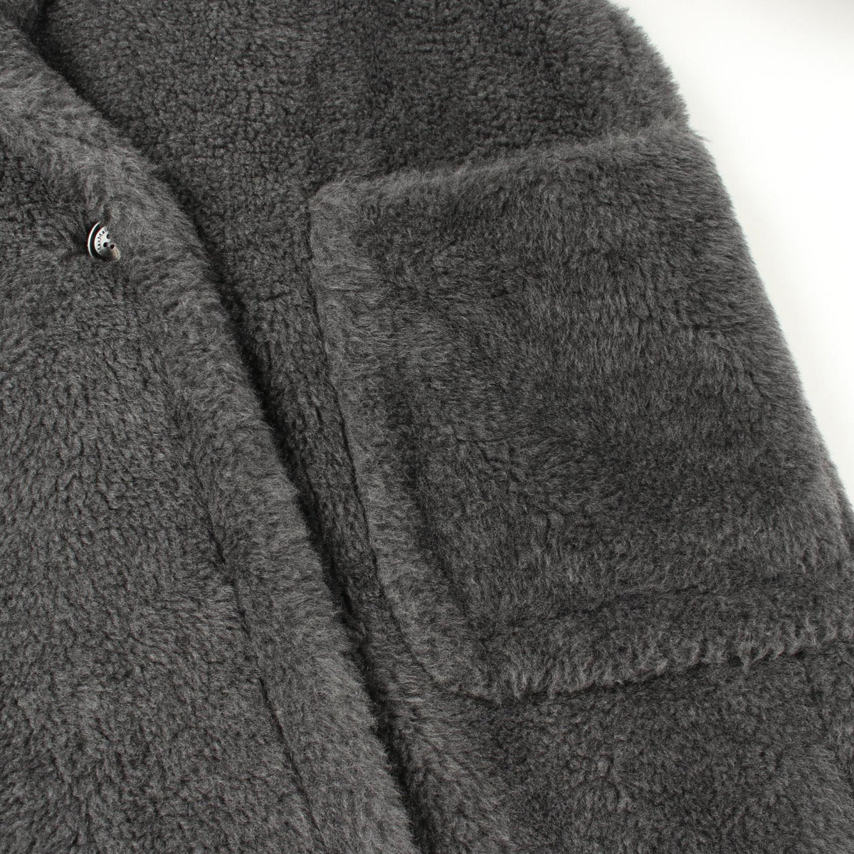 MAX MARA Gray Wool Alpaca Teddy Bear Coat Size S