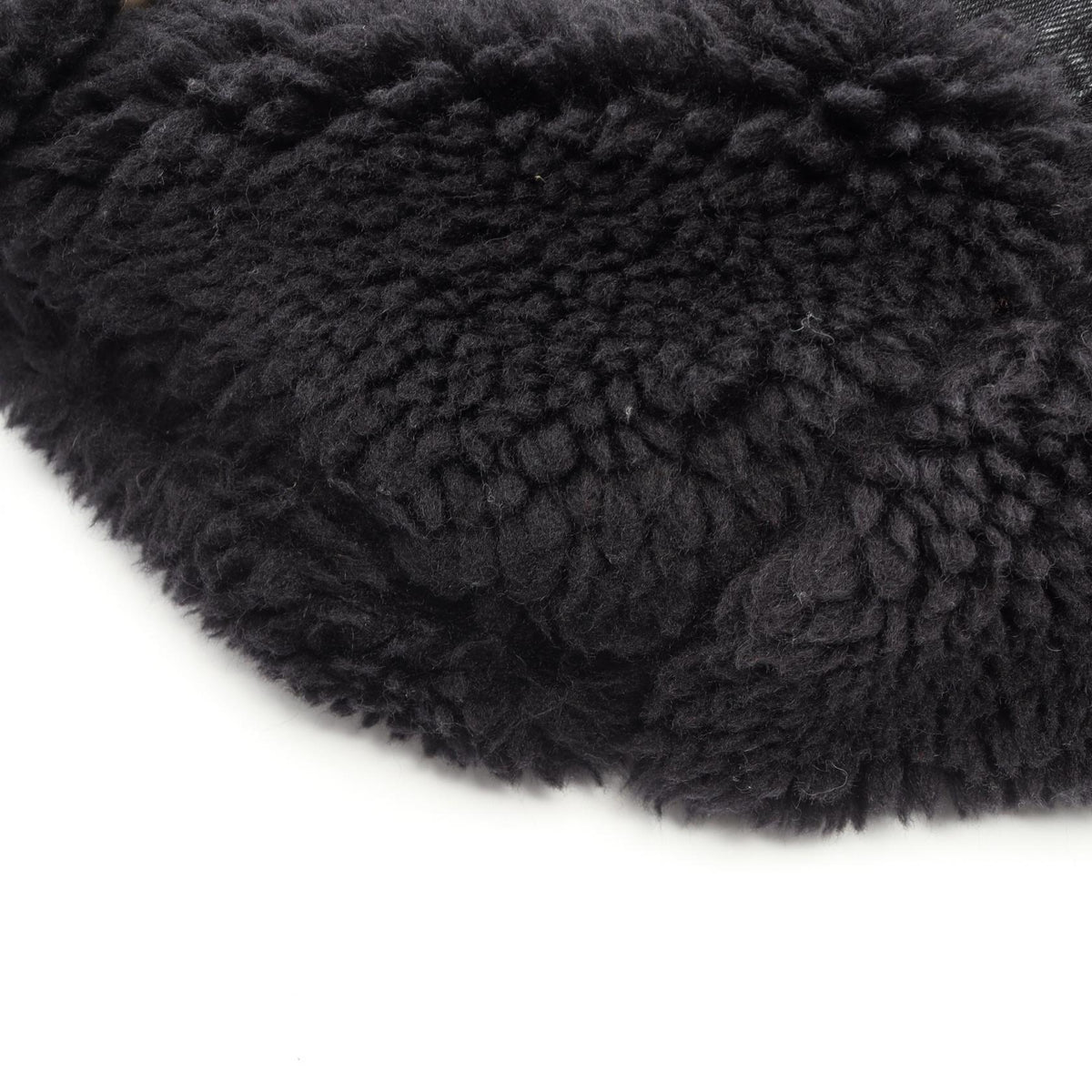Sacai Faux Shearling Denim Jacket Black Size 1