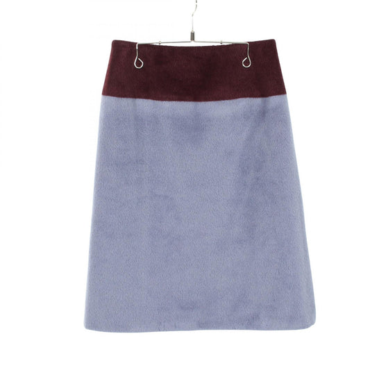 Drawer Wool Color Block Midi Skirt Blue Size 36