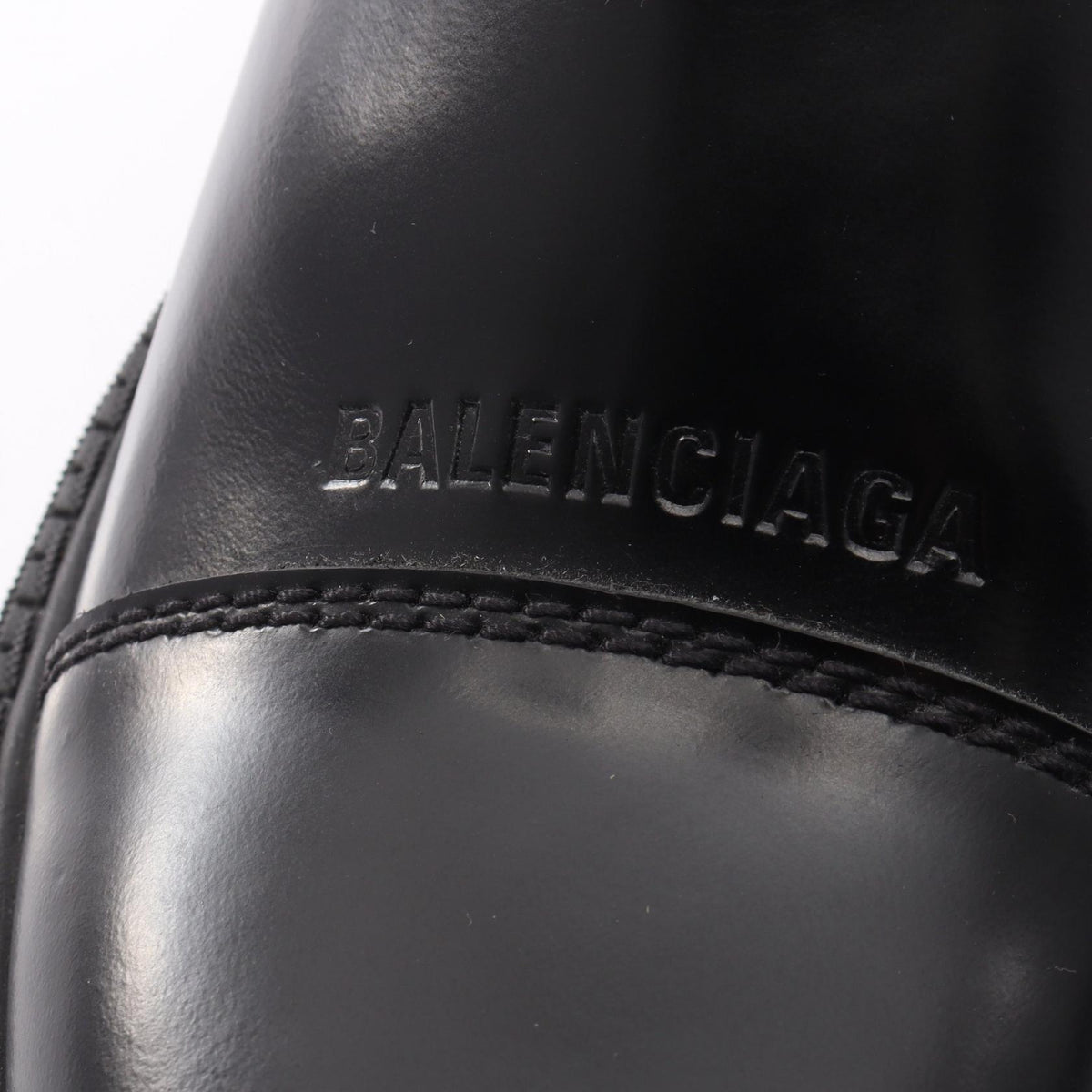 BALENCIAGA Black TRACTOR Leather Boots Size 36