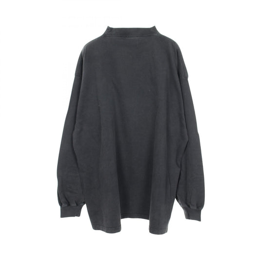 BALENCIAGA Logo Embroidered Cotton Long Sleeve T-Shirt Gray Size 3