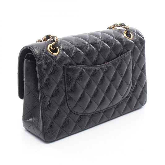 CHANEL Black Caviar Skin Matelasse Gold HW Shoulder Bag