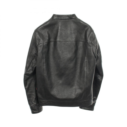 GUCCI Single Leather Riders Jacket Black Size 44