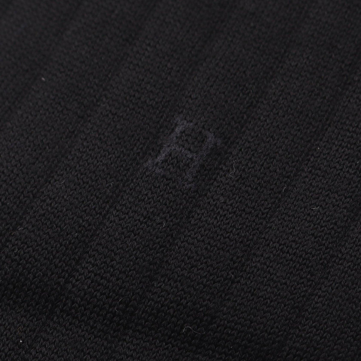 HERMES Mi-Bas Brode H Wool Socks Black Size 9