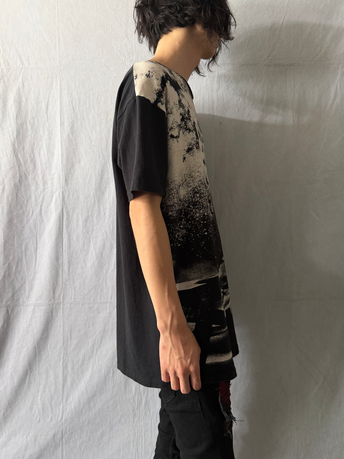 NO ID. BLACK Graveyard Raven Cotton T-Shirt Size ONE