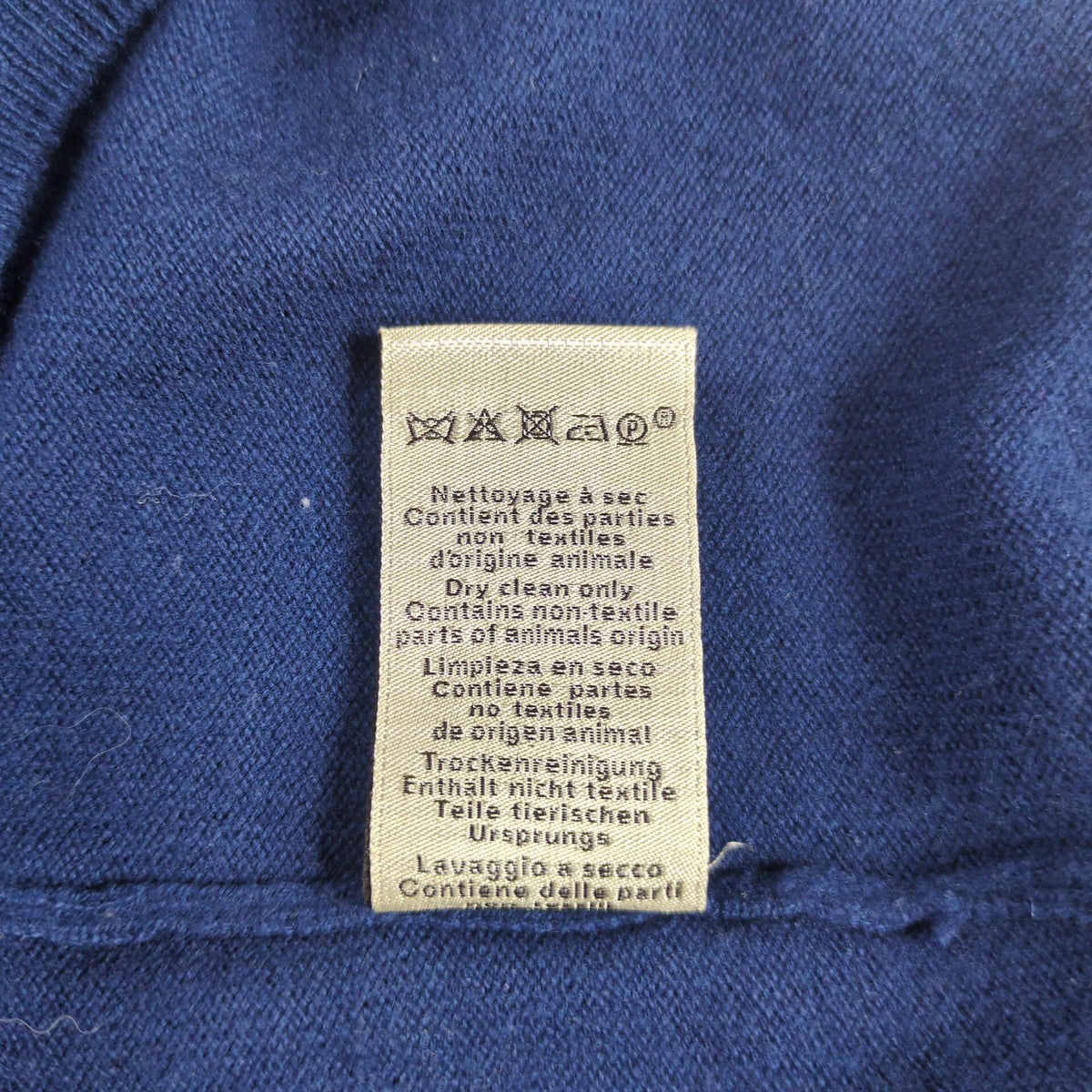 HERMES Leather Piping Crew Neck Sweater Blue Size XXL