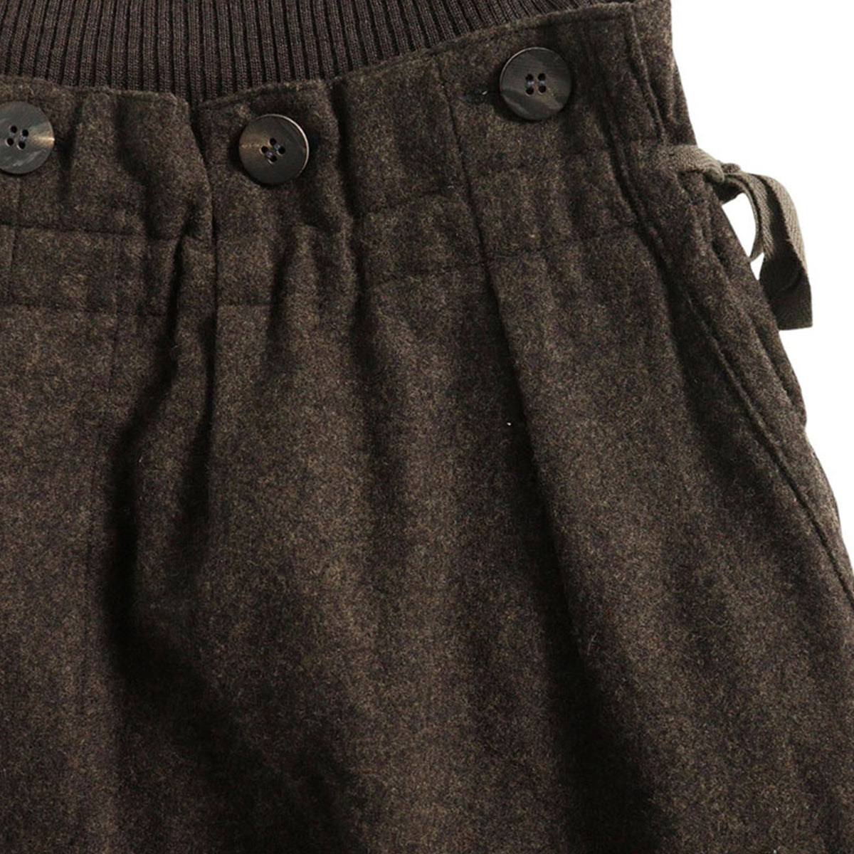 NICOLE Dark Brown Wool Nylon Pants