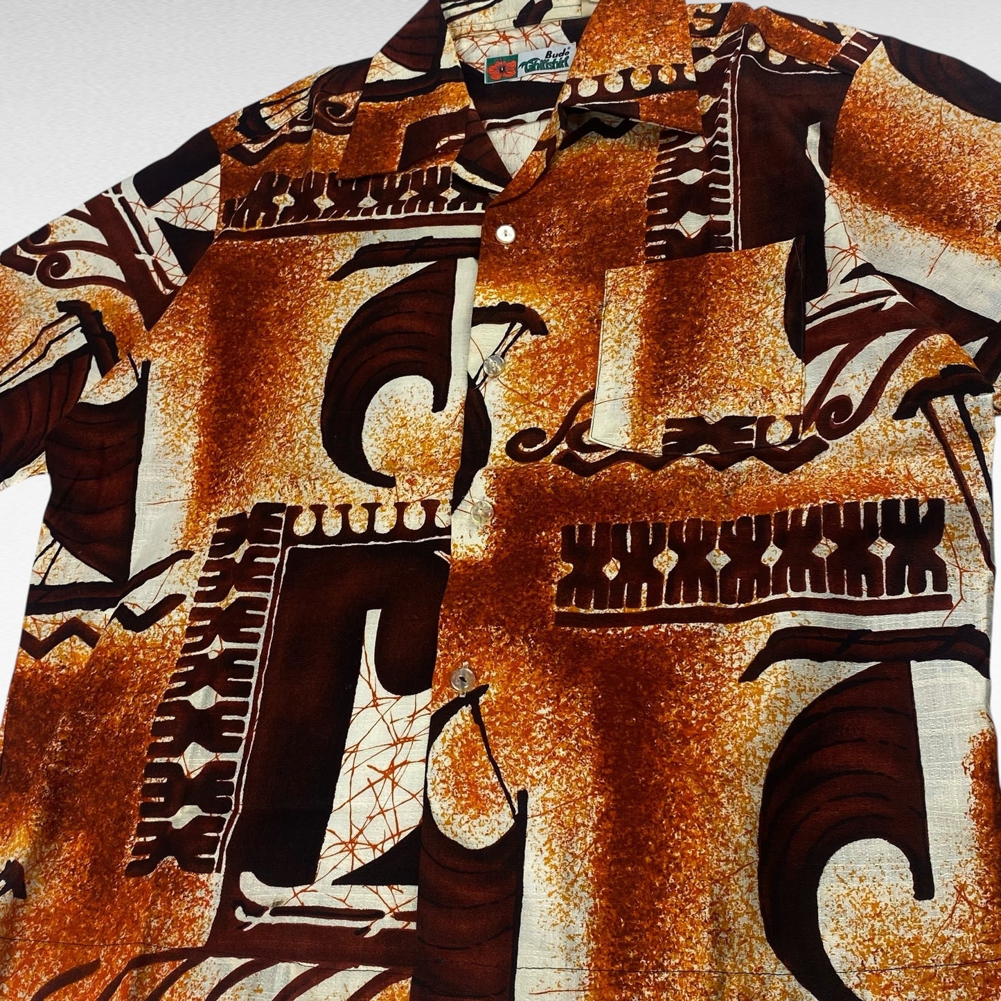 Budo Tahitishirt 70s Open Collar Shirt Size L