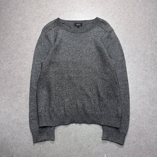 A.P.C. Gray Lamé Knit Shirt Size S