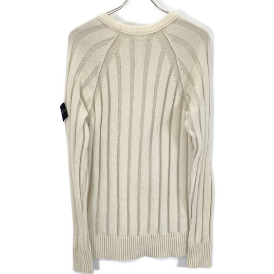 STONE ISLAND 7115503A4 Ivory Wool Logo Patch Rib Knit Size M