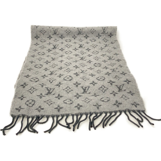 LOUIS VUITTON M75900 Monogram Gradient Cashmere Scarf Gray