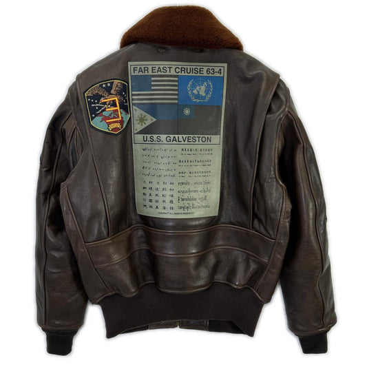 AVIREX G-1 Top Gun Leather Flight Jacket Brown Size L