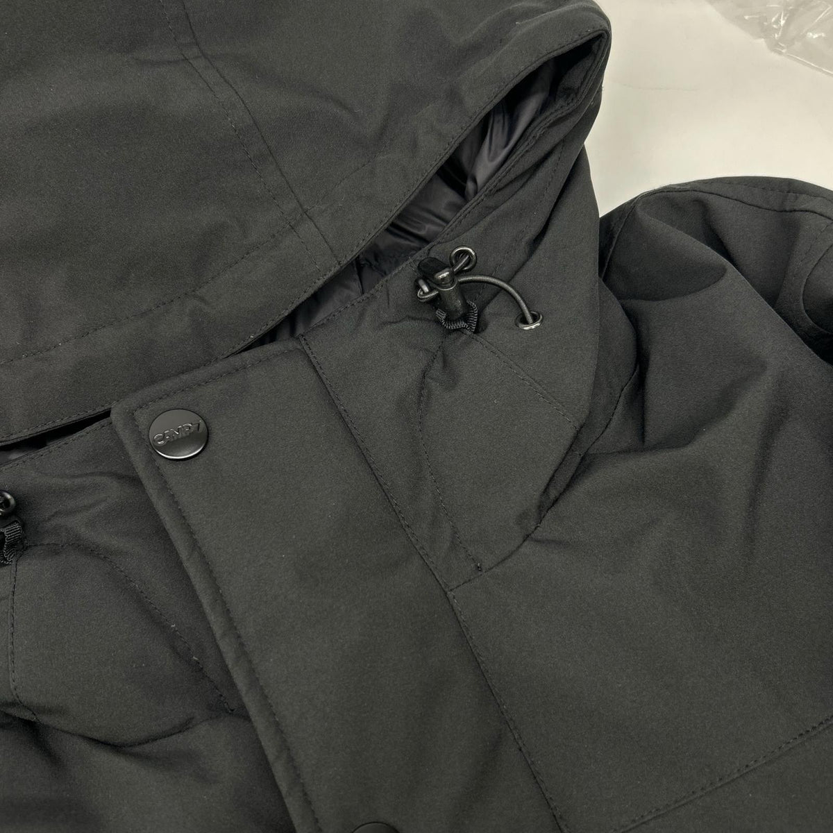 CAMP7 Black Hooded Down Jacket Size M