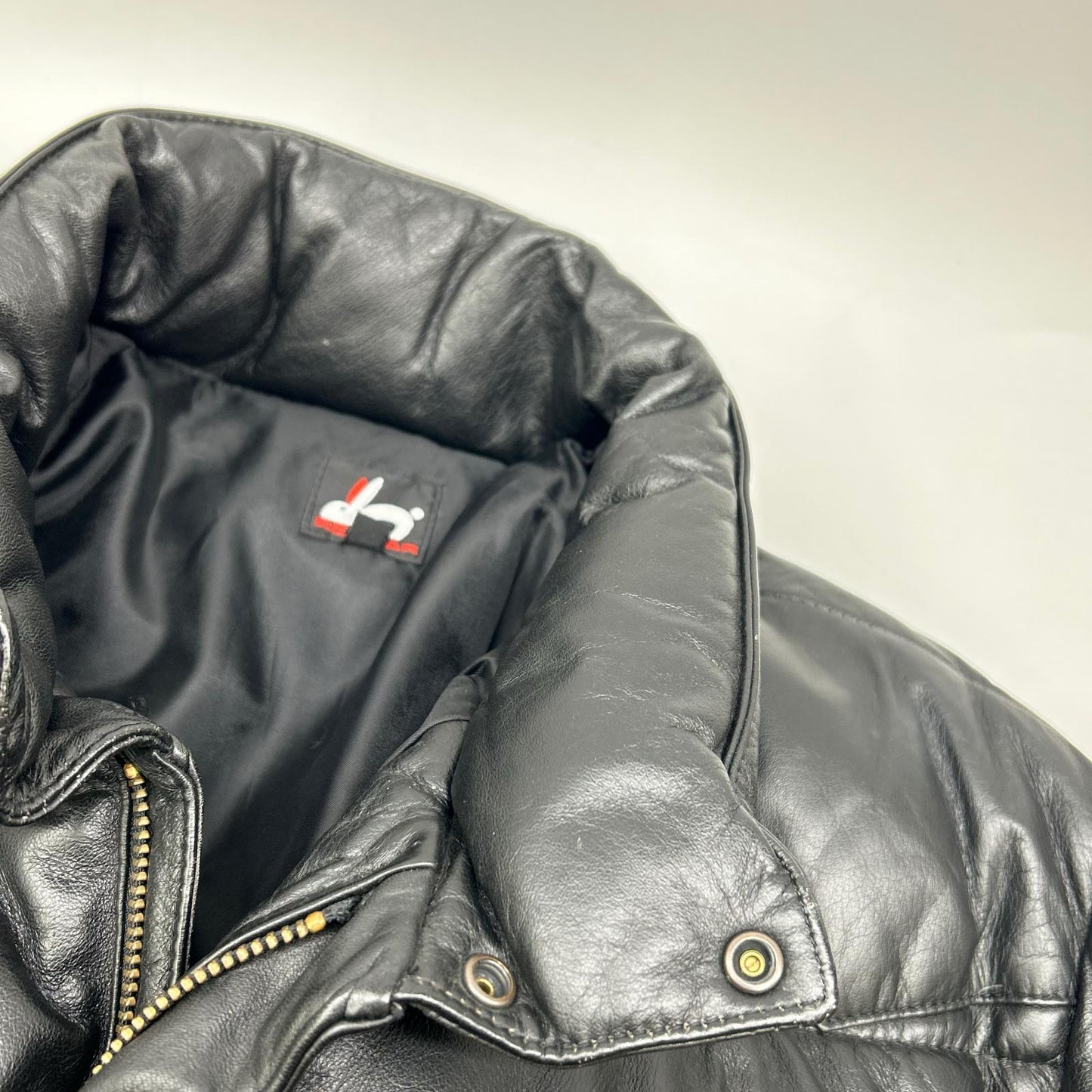 PaulSmith RED EAR Black Leather Down Jacket Size M