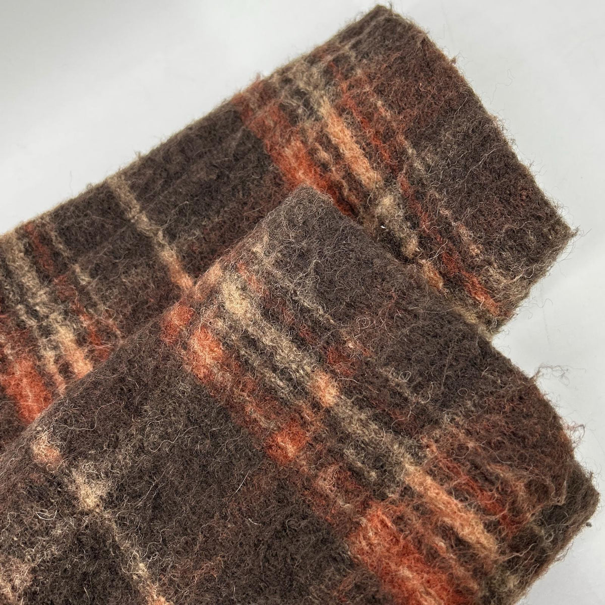ROLD SKOV 20AW Brown Mohair Wool Check Coat Size M