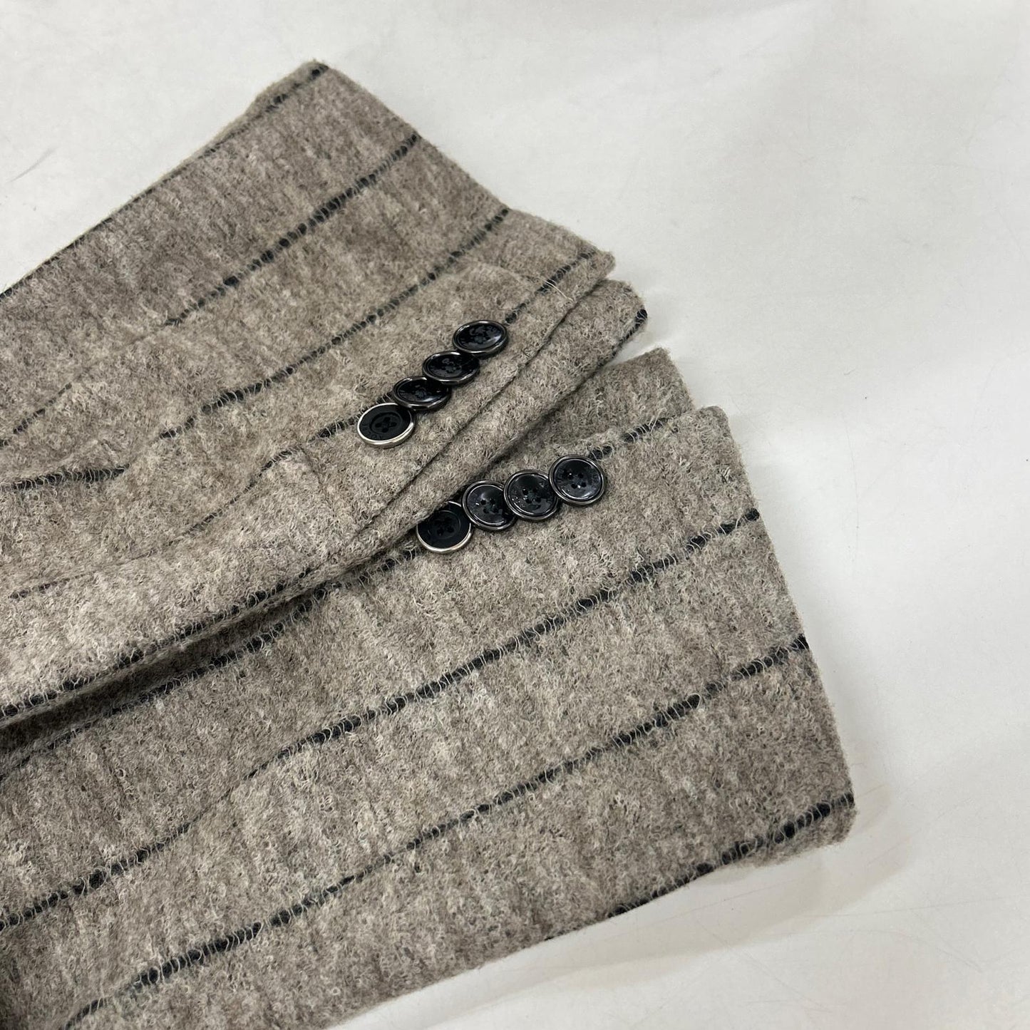AOURE Wool Wide Stripe Jacket Beige Size L
