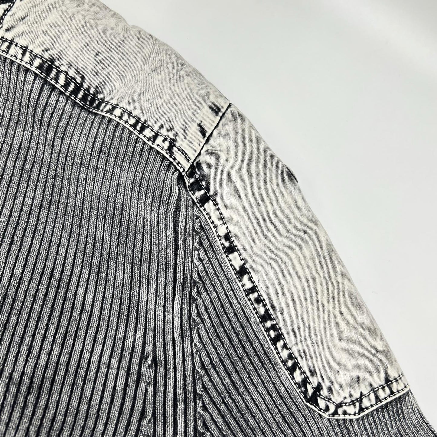 DIESEL K-MARTIN Distressed Rib Knit Gray Size XS